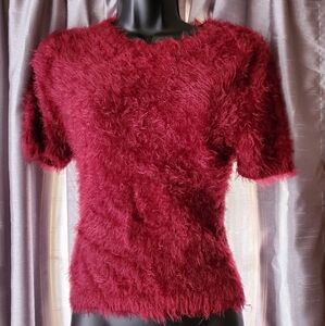 Women's Fuzzy Red Top